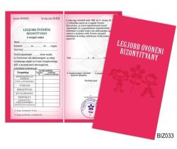 Nevesajándék Legjobb óvónéni bizonyítvány