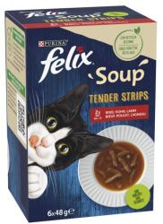 FELIX Purina Felix Soup Tender strips házias válogatás szószban nedves macskaeledel falatkákkal 6 x 48 g