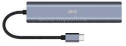 I.R.I.S. IH6-22 6in1 (3xUSB/1xLAN/1xHDMI/1xDP-USB-C 100W) dokkoló (IRIS_IH6-22) (IRIS_IH6-22)
