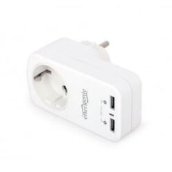 Gembird 2xUSB-A + AC hálózati töltő fehér (EG-ACU2-01-W) (EG-ACU2-01-W)