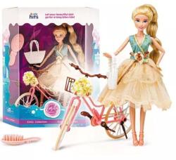 KIDS HITS Emily Grace: Szőke copfos baba biciklivel (KH23/021) - jatekbolt