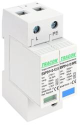 Tracon túlfeszültség levezető cserélhető betéttel T1+T2 AC 50kA 1+1P ESPD1+2-12.5-1+1P (ESPD1+2-12.5-1+1P)