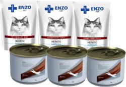 TROVET TROVET Hepatic Cat (HLD) 3x100 g + 3xENZO VET Hepatic baromfipástétom macskáknak 100g