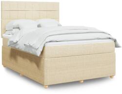 vidaXL krémszínű szövet rugós ágy matraccal 140 x 190 cm (3292056)