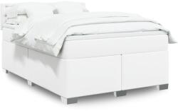 vidaXL fehér műbőr rugós ágy matraccal 140x190 cm (3286121)