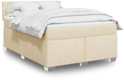 vidaXL krémszínű szövet rugós ágy matraccal 140 x 190 cm (3285881)