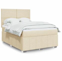 vidaXL krémszínű szövet rugós ágy matraccal 140 x 190 cm (3291661)