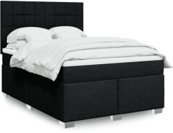 vidaXL fekete szövet rugós ágy matraccal 140 x 190 cm (3292785) - vidaxl