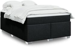 vidaXL fekete szövet rugós ágy matraccal 140 x 190 cm (3285132)
