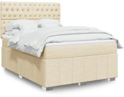 vidaXL krémszínű szövet rugós ágy matraccal 140 x 190 cm (3291675)