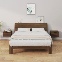 vidaXL 2 db barna tölgy falra szerelhető éjjeliszekrény 34x30x20 cm (817092) - vidaxl