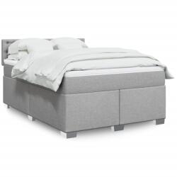 vidaXL világosszürke szövet rugós ágy matraccal 140 x 190 cm (3285897)