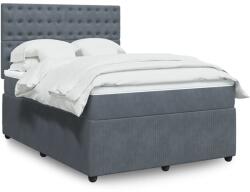 vidaXL sötétszürke bársony rugós ágy matraccal 140x190 cm (3294647)