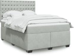 vidaXL világosszürke bársony rugós ágy matraccal 140x190 cm (3290918)