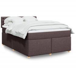 vidaXL sötétbarna szövet rugós ágy matraccal 140 x 190 cm (3286685)