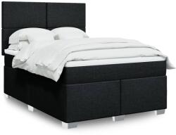 vidaXL fekete szövet rugós ágy matraccal 140 x 190 cm (3290478)