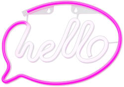 Pink / fehér Hello Neon LED felirat 29 x 2 x 29 cm - tokgalaxis
