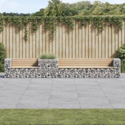 vidaXL tömör fenyőfa kerti pad gabion kosárral (3196248) - vidaxl