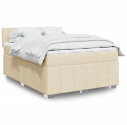 vidaXL krémszínű szövet rugós ágy matraccal 140 x 190 cm (3287061)