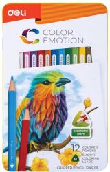 Deli Color Emotion Színesceruzakészlet fémdobozos 12db, háromszögletű (DEC00205)