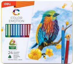 Deli Color Emotion Színesceruzakészlet fémdobozos 24db, háromszögletű (DEC00225)