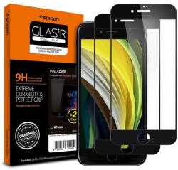 Apple Spigen Glass FC Apple iPhone SE 2022/2020/8/7 Tempered kijelzővédő fólia 2db, fekete (AGL01315) - phoner