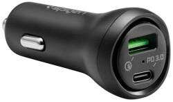 Spigen Essential F31QC Quick Charge 3.0 autós szivargyújtó töltő adapter, USB-A + USB-C, 27W, fekete (000CP25597) - phoner