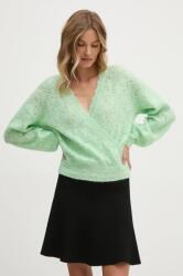 Pepe Jeans gyapjúkeverék pulóver HELEN WRAP női, zöld, PL702231 - zöld M