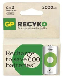 GP Batteries ReCyko 3000mAh NiMH HR14 C 2db tölthető baby elem B2533 (GP-B2533)