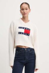 Tommy Hilfiger pulóver könnyű, női, bézs, DW0DW18528 - bézs XL