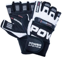 Power System Wrist Wrap Gloves No Compromise PS 2700 1 pereche - alb-negru, S