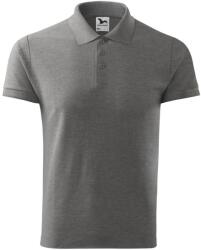 MALFINI Tricou polo bărbați Cotton - Gri închis prespălat | L (2121215)