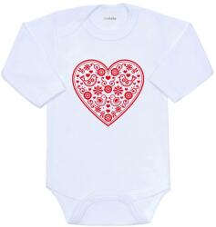 NEW BABY Body pentru copii cu imprimeu New Baby Model popular inimioare roșii, mărime 80 (9-12l)