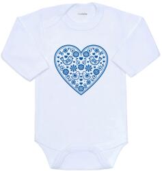NEW BABY Body pentru bebeluși cu imprimeu New Baby Model popular inimioare albastre, mărime 86 (12-18lr)