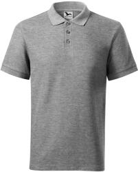 MALFINI Férfi galléros póló Cotton Heavy - Sötétszürke melírozott | XL (2151216)