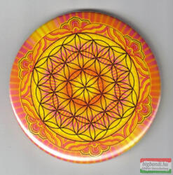 Merkúr-Uránusz Alkotóműhely Életvirága mandala - fém hűtőmágnes (Ø 6cm) kör forma