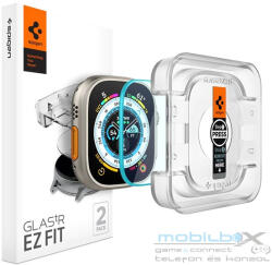 Spigen Glas. tR EZ Fit Apple Watch Ultra 2/1 (49mm) tempered kijelzővédő fólia felhelyező kerettel (2db) (AGL05556) - mobil-box