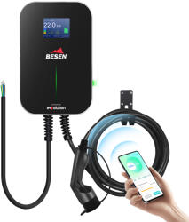 Besen WALLBOX SMART elektromos autó fali töltő 22 kW (3x32A) (6m Type 2 töltőkábellel) (DLB) (Red)