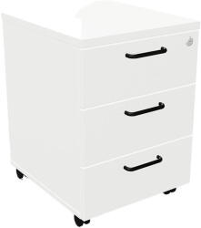 NOWYSTYL Konténer NOWYSTYL Easy Space mobil irodai 430x480x600 mm 3 fiókos zárható fehér fekete foganytúval (WNICM305P-CZBIBIBI00) - papir-bolt