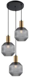 Viokef Lighting Ariadne füstszínű-fekete függesztett lámpa (VIO-4267000) E27 3 izzós IP20 (4267000)