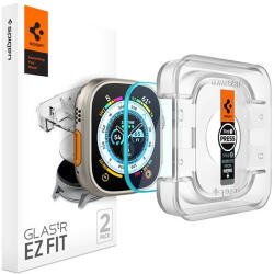 Spigen Glas. tR EZ Fit Apple Watch Ultra 2/1 (49mm) tempered kijelzővédő fólia felhelyező kerettel (2db) (AGL05556) - spigen