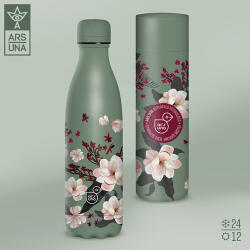 Ars Una duplafalú fémkulacs 500ml, Flowery Pink