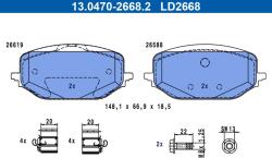 ATE set placute frana, frana disc ATE 13.0470-2668.2