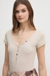 Guess t-shirt női, bézs - bézs XS