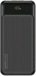 USAMS US-CD198 XY Series powerbank 2xUSB-A és 1xUSB-C csatlakozóval 10000mAh 10W - fekete