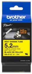 BROTHER HSE-611E - fekete, sárga nyomat, szélesség 5, 2 mm HSE611E