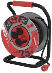 EMOS Cablu prelungitor exterior pe tambur 25 m / 4 prize / negru / cauciuc / 230 V / 1, 5 mm2 - tonerdepot - 456,65 RON