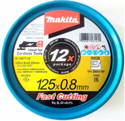 Makita E-22953-12 darabolótárcsa-készlet fémhez 125x0, 8x22, 23mm/12 db (E-22953-12)
