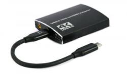 Gembird Cablexpert USB Type-C -> dual HDMI adapter 15cm fekete (A-CM-HDMIF2-01)