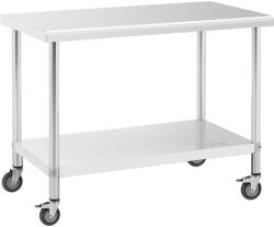 Royal Catering Banca de lucru pe roți - 60 x 120 cm - 158 kg capacitate de încărcare - Royal Catering RCAT-120/60-W (RCAT-120/60-W)